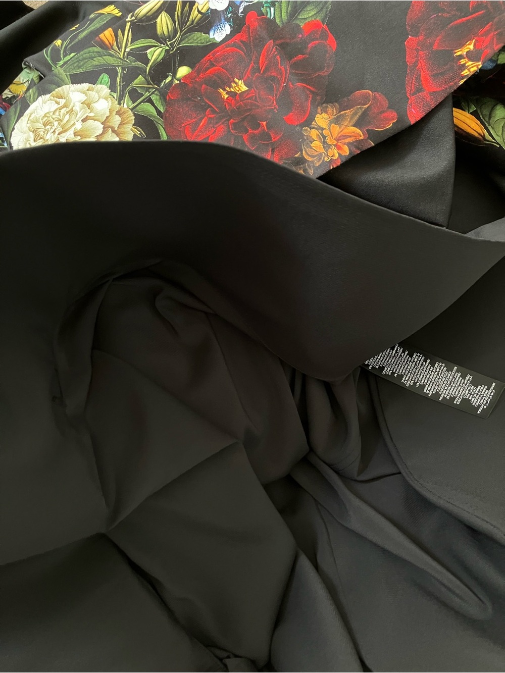 NWT Alice & Olivia Adley Drop Waist Black Floral Maxi Dress Gown Pockets size 14 - Picture 14 of 16